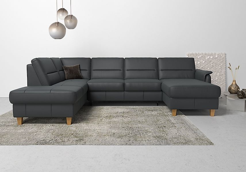 Home affaire Wohnlandschaft "Palmera U-Form, B: 308 cm" optional Bettfunkti günstig online kaufen
