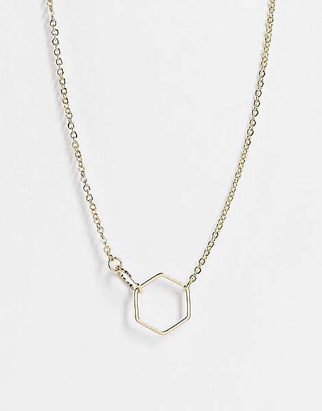 French Connection – Goldfarbene Halskette mit geometrischem Design günstig online kaufen