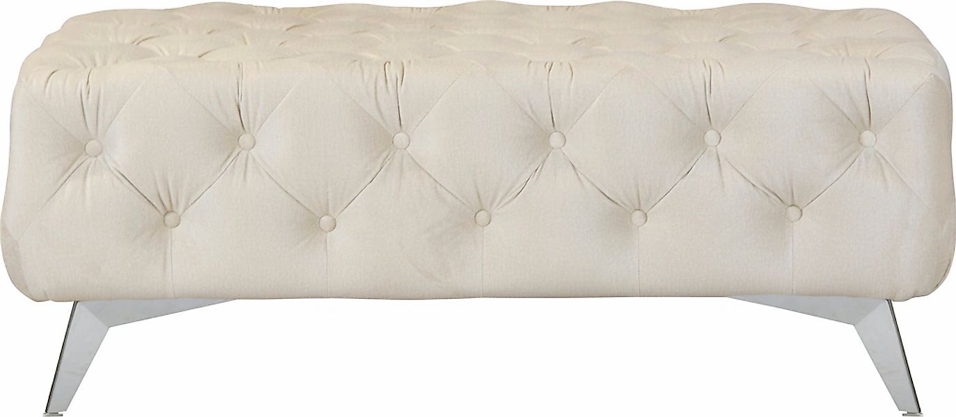 Home affaire Polsterhocker "Amaury" Chesterfield-Optik, Breite 120cm, Fußfa günstig online kaufen
