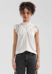QS Kurzarmbluse Bluse Blusentop mit transparenten günstig online kaufen