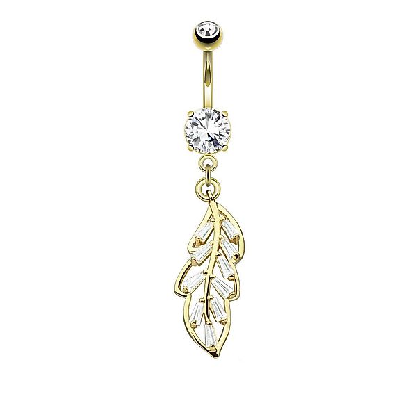 Taffstyle Bauchnabelpiercing Bauchnabelpiercing Zikonia Blatt Anhänger günstig online kaufen