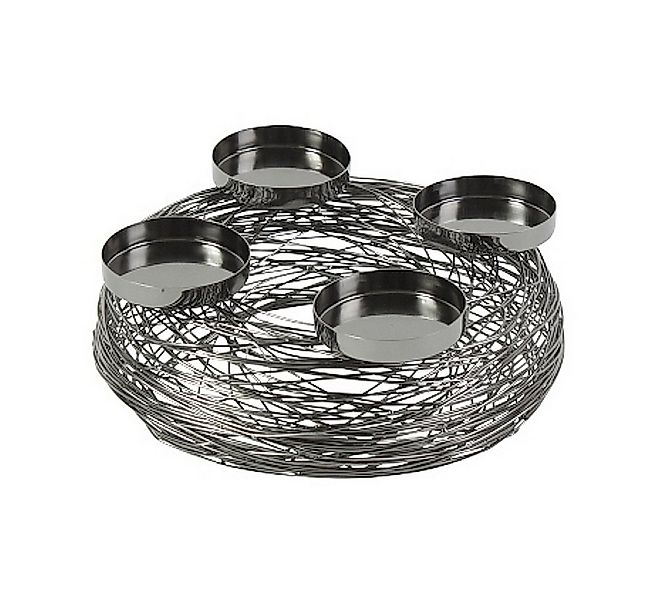 Macosa Home Adventskranz Silber Edelstahl Metall 28 cm modern Elegantes Adv günstig online kaufen
