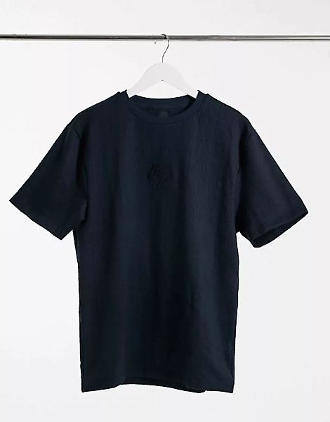 River Island Maison - Schmal geschnittenes T-Shirt in Marineblau-Navy günstig online kaufen