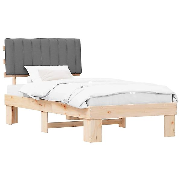 vidaXL Bettgestell mit Gepolstertem Kopfteil Hellgrau 100 x 200 cm 877509 günstig online kaufen