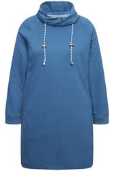 Ulla Popken Jerseykleid Sweatkleid Stehkragen Langarm günstig online kaufen