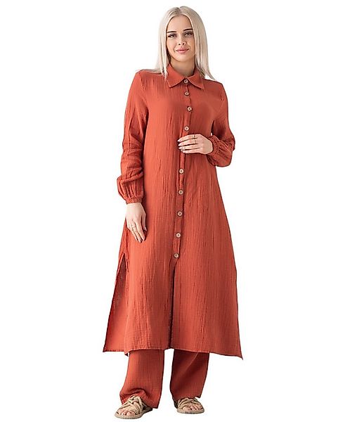 WENOR Longtunika Musselin 130cm lang Kokosknopf 100% Baumwolle Modest Look günstig online kaufen