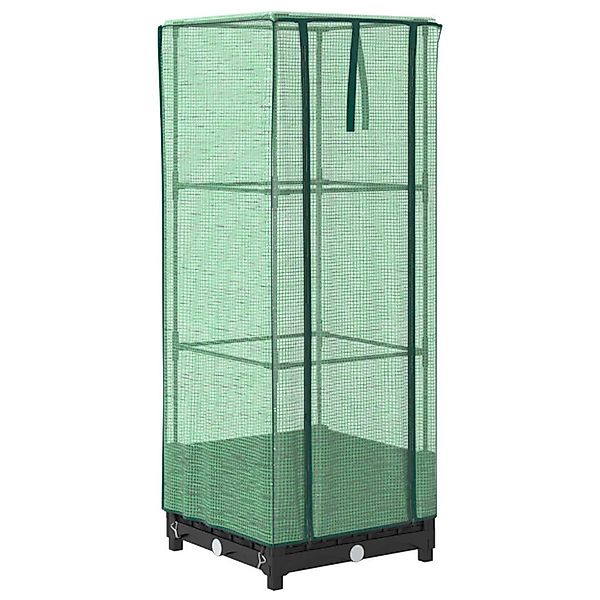 vidaXL Hochbeet mit Gewächshaus-Aufsatz Rattan-Optik 40x40x123 cm 2150873 günstig online kaufen