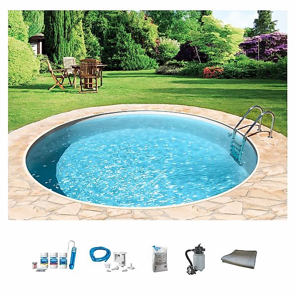 my POOL BWT Rundpool "mit sandfarbener Folie für den Karibik Look", (Komple günstig online kaufen