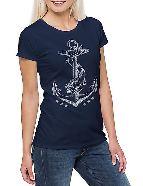 Urban Backwoods Print-Shirt Anchor II Damen T-Shirt Anker Tattoo Segler Seg günstig online kaufen