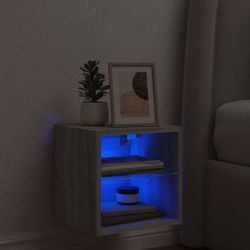 vidaXL TV-Wand TV-Wandschrank mit LED-Leuchten Grau günstig online kaufen