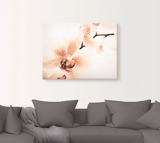 Artland Wandbild "Orchidee abstrakte Collage", Blumen, (1 St.), als Leinwan günstig online kaufen