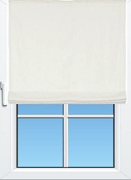 Clever-Kauf-24 Raffrollo Raffrollo Verdi, wollweiß, halbtransparent, mit Kl günstig online kaufen