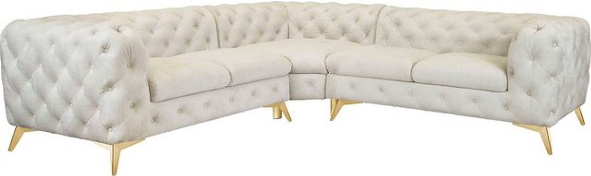 Leonique Chesterfield-Sofa "Ecksofa GLYNIS L-Form mit Wellenunterfederung, günstig online kaufen
