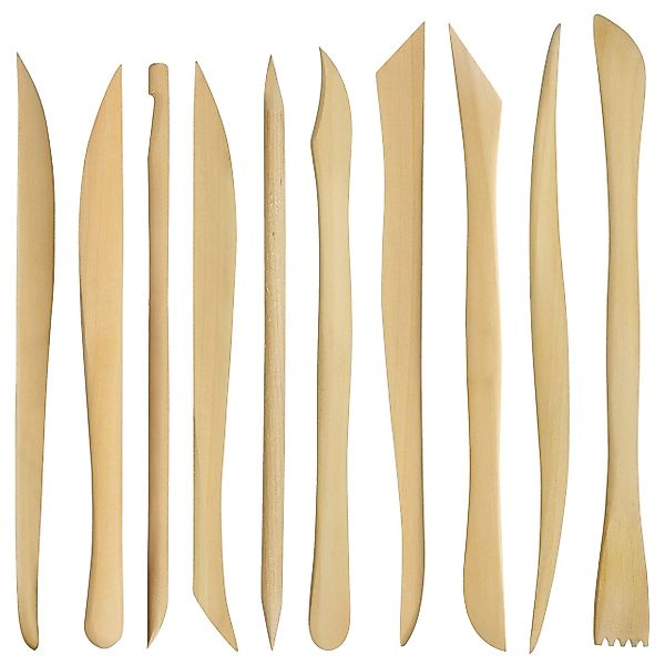 Kurtzy Bastelnaturmaterial Holz Ton Modellierwerkzeug Set günstig online kaufen