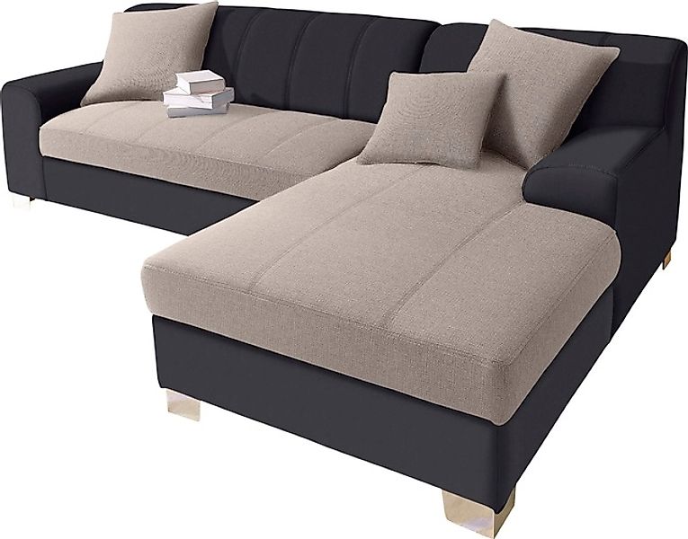 DOMO collection Ecksofa »Turah incl. Zierkissen, moderne Steppung, auch in günstig online kaufen