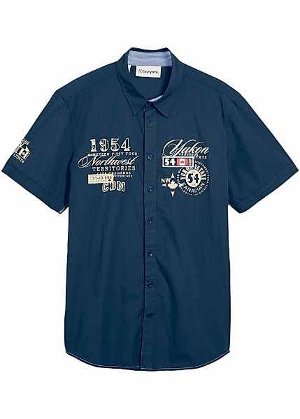 bonprix Kurzarmhemd "Kurzarmhemd, Slim Fit" Slim fit Passform, aus Baumwoll günstig online kaufen