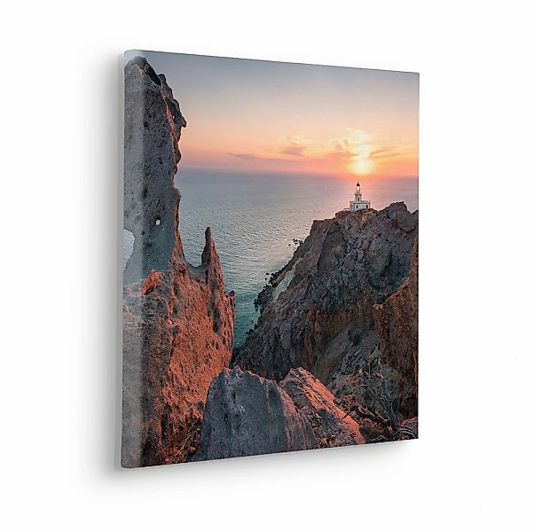 Komar Leinwandbild "Lighthouse - Größe 40 x 40 cm" Baum  Berge  Blätter  Fo günstig online kaufen