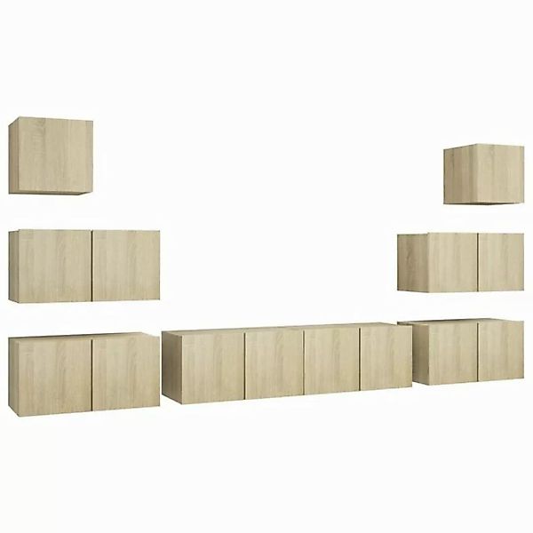 furnicato TV-Schrank 8-tlg. TV-Schrank-Set Sonoma-Eiche Holzwerkstoff (1-St günstig online kaufen