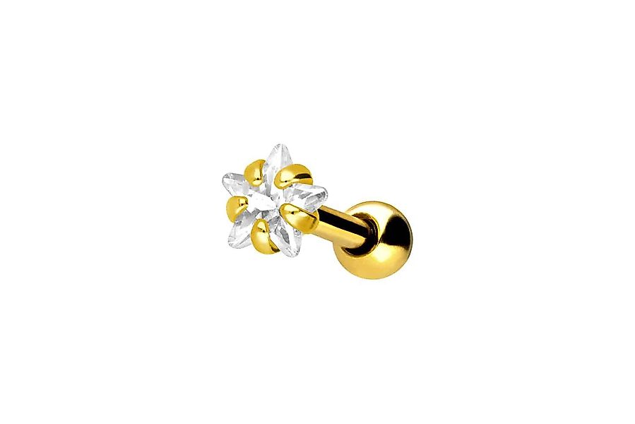PIERCINGLINE Single-Ohrstecker Chirurgenstahl Ohrpiercing KRISTALLSTERN (Mi günstig online kaufen