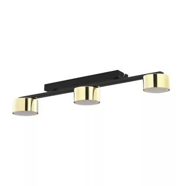 Deckenlampe Schwarz Gold 58 cm Metall flach 3x GX53 günstig online kaufen