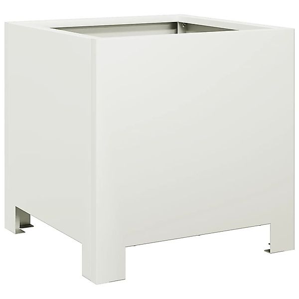 vidaXL Blumentopf Pflanzkübel Weiß 30x30x30 Stahl günstig online kaufen