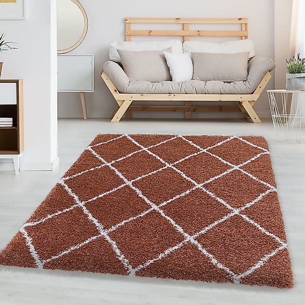 Carpettex Hochflor-Teppich Rauten Design, Läufer, Höhe: günstig online kaufen