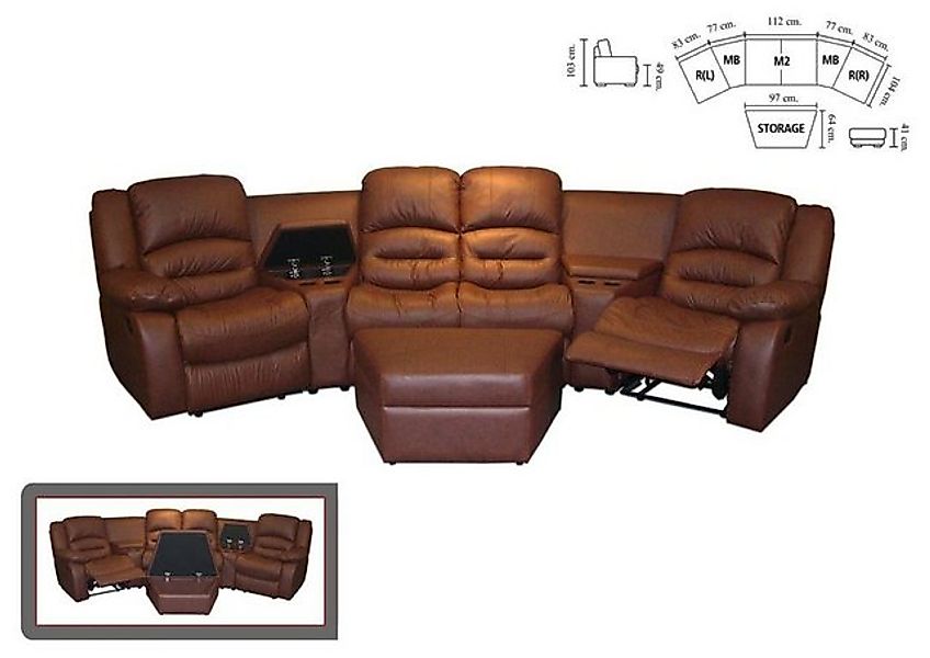 Salottini Ecksofa Elektrisches Recliner Kinosofa Philippo Deluxe Sofa, mit günstig online kaufen