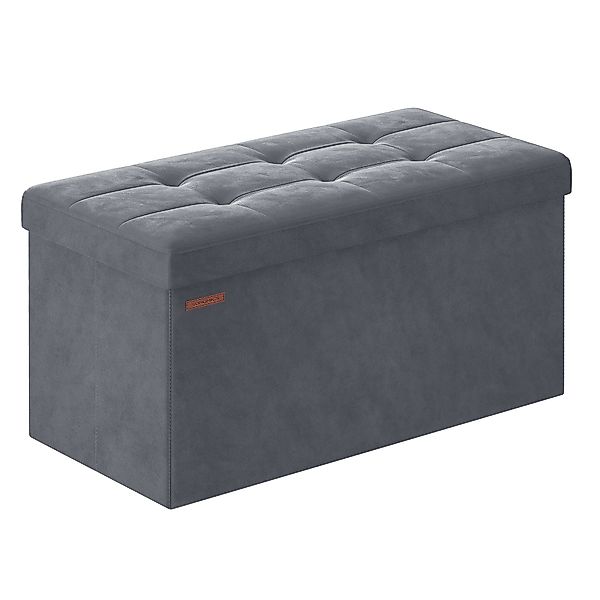 SONGMICS Sitzhocker Aufbewahrungshocker, Samtige, klappbare Sitztruhe günstig online kaufen