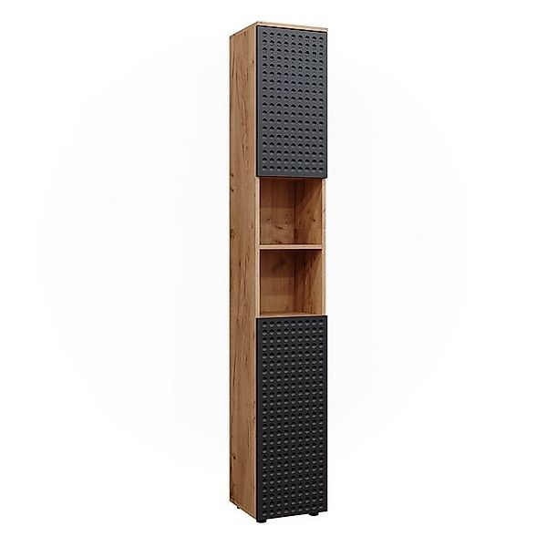 Vicco Badschrank Irma Goldkraft Eiche/Anthrazit 30 x 192 cm Opt 2 günstig online kaufen