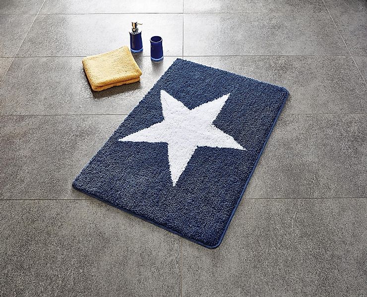 Ridder Badematte Star blau, Höhe 1.8 günstig online kaufen