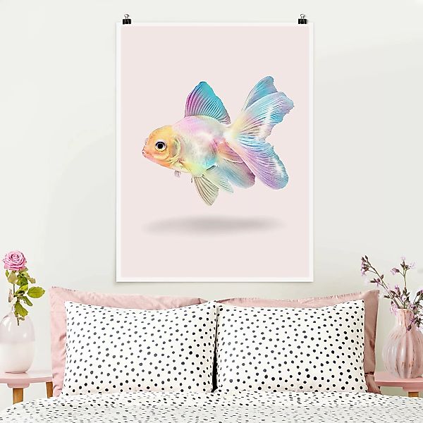 Poster Tiere - Hochformat Fisch in Pastell günstig online kaufen