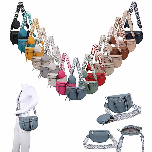 ITALYSHOP24 Bauchtasche Damen Brusttasche Crossover Umhängetasche CrossBody günstig online kaufen