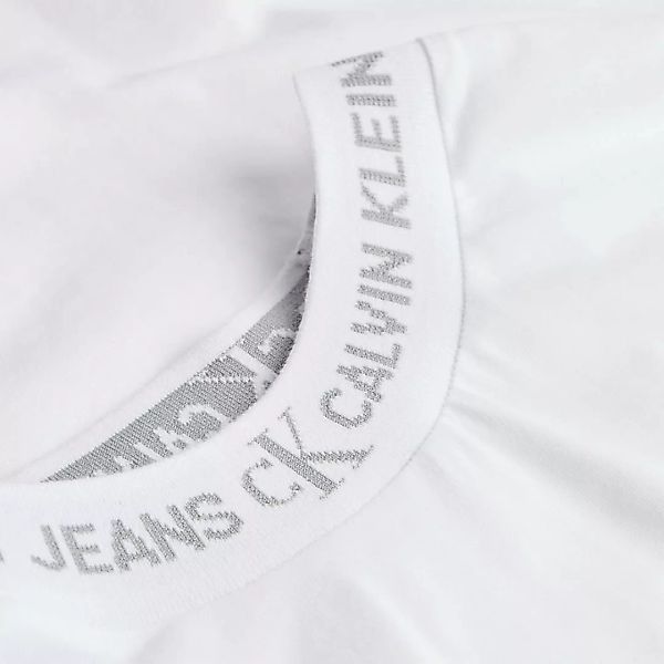 Calvin Klein Jeans Logo Jacquard Kurzärmeliges T-shirt M Bright White günstig online kaufen
