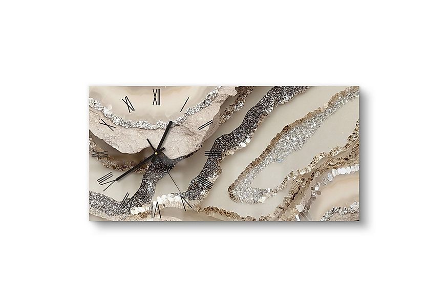 DEQORI Wanduhr 'Funkelnde Steinpracht' (Glas Glasuhr modern Wand Uhr Design günstig online kaufen