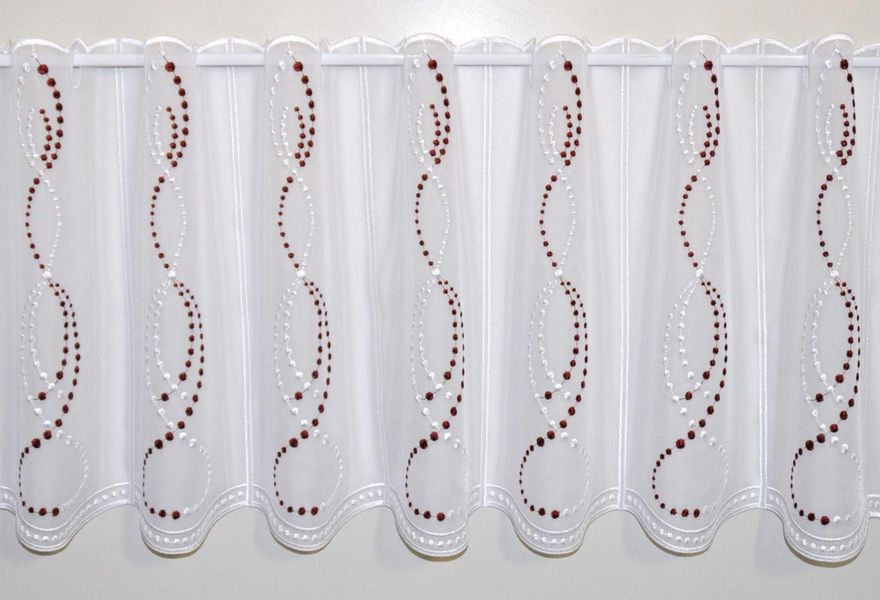 Stickereien Plauen Scheibengardine "Perlen" Stangendurchzug 1 Stk. tlg. günstig online kaufen