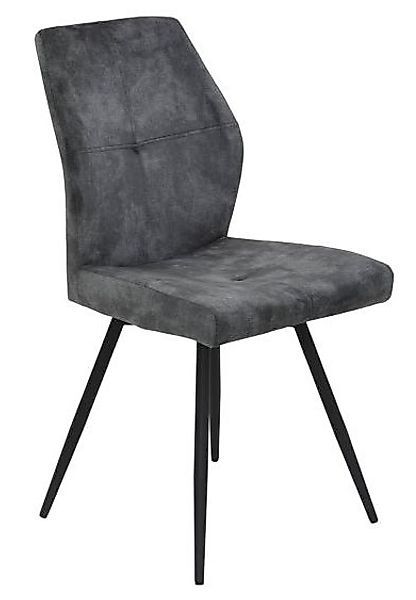 Polsterstuhl drehbar 1 Stück Metallgestell schwarz Velvet Vintage Anthrazit günstig online kaufen