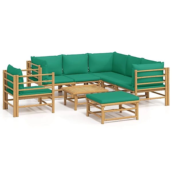 vidaXL Gartenlounge-Set 8-tlg. Garten-Lounge-Set mit Grünen günstig online kaufen