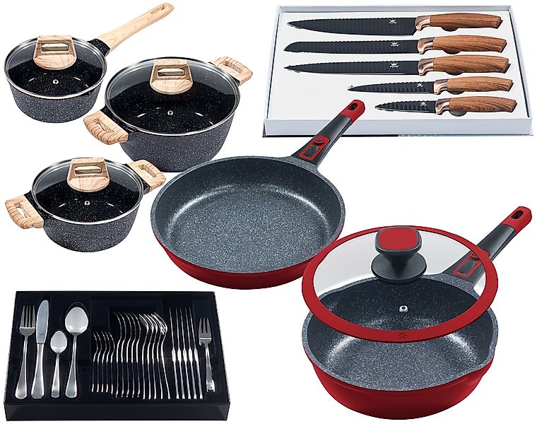 KING Pfannen-Set »Moonscape« Aluminiumguss Set, 11 Stk. tlg. Induktion, (Tö günstig online kaufen