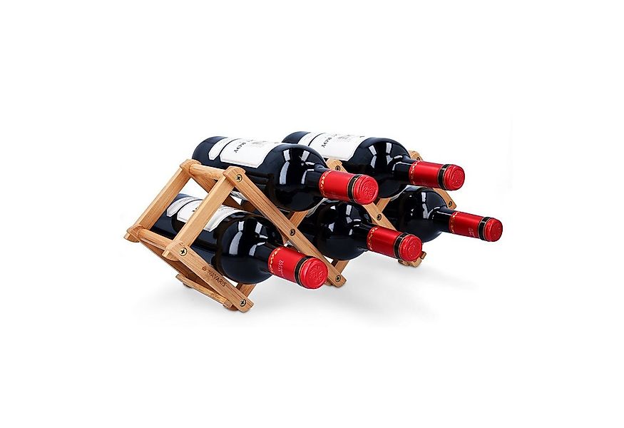 Navaris Weinregal Flaschenregal aus Bambus - Flaschenständer faltbar, 1-tlg günstig online kaufen