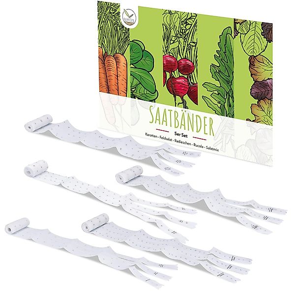 HappySeed Gemüsesamen 5m Saatband 5er Set günstig online kaufen