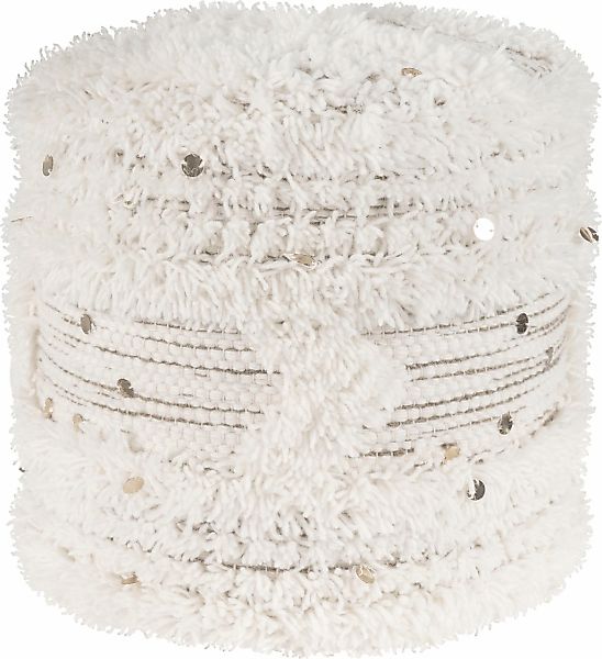 Kayoom Pouf "Bohist 425 35cm x 35cm, Strukturen mit Fransen und Quasten" 1 günstig online kaufen
