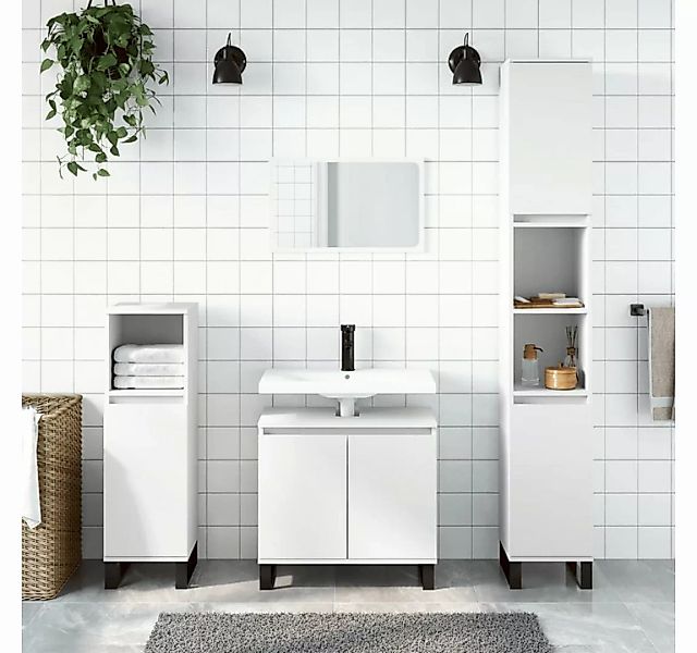vidaXL Badezimmerspiegelschrank Badezimmerschrank Weiß 58x33x60 cm Holzwerk günstig online kaufen