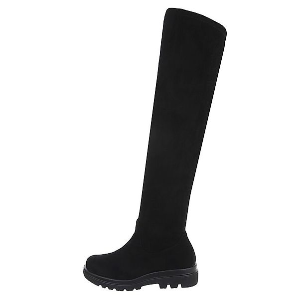 Ital-Design Damen Freizeit Overkneestiefel Blockabsatz Overknees günstig online kaufen
