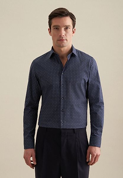 seidensticker Flanellhemd "Slim" Slim 1/1 Kentkragen Druck günstig online kaufen