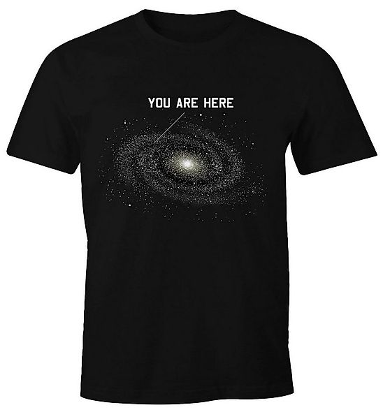 MoonWorks Print-Shirt Herren T-Shirt Galaxy Shirt You are here Fun-Shirt Mo günstig online kaufen
