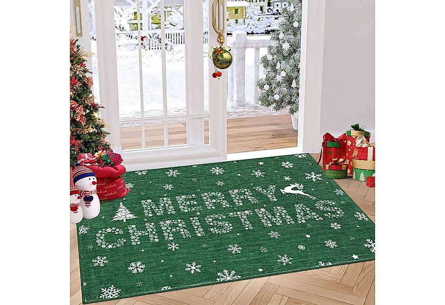 GarveeMore Teppich Wohnzimmer Weihnachtsteppich Waschbar rutschfest Teppich günstig online kaufen