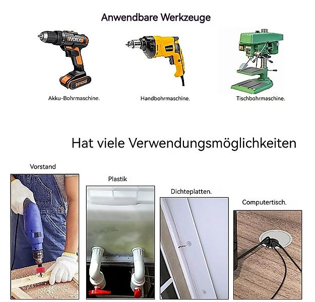 PODOFO Lochsäge Holzbohrer Holzbearbeitung Lochsägen-Set 12tlg, 12-tlg. günstig online kaufen