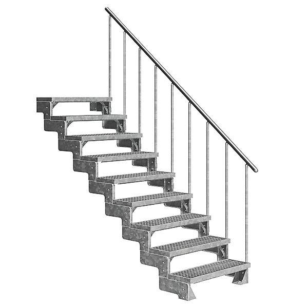 Dolle Außentreppe Gardentop 9 Gitterroststufen 80 cm + Alu-Geländer günstig online kaufen