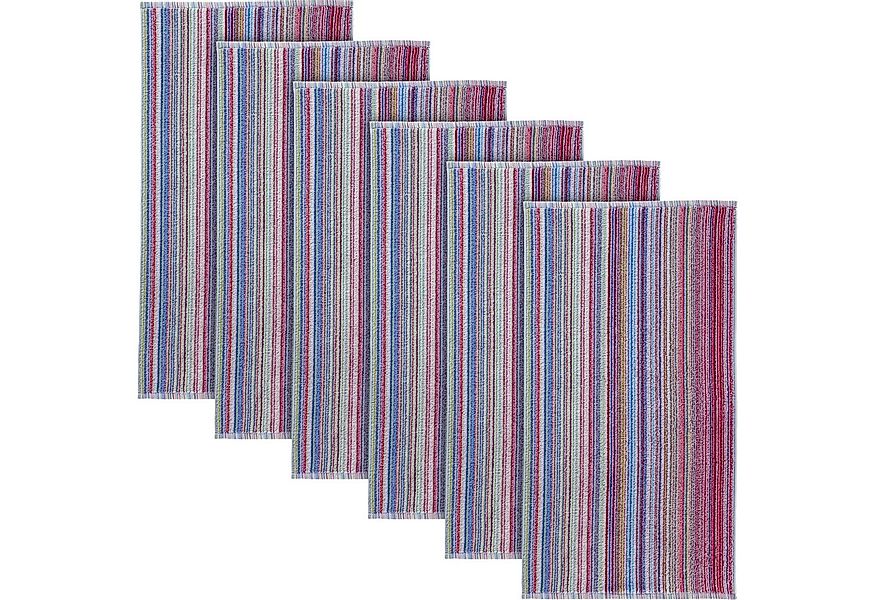 REDBEST Handtuch Handtuch 6er-Pack, Frottier, Walk-Frottier Streifen günstig online kaufen