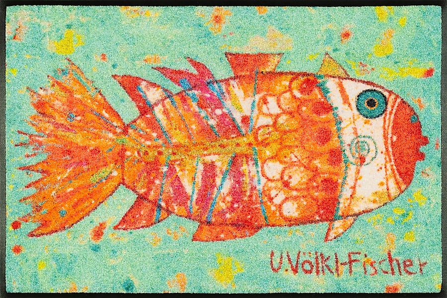 wash+dry by Kleen-Tex Fußmatte »Funky Fish«, rechteckig, Schmutzfangmatte, günstig online kaufen